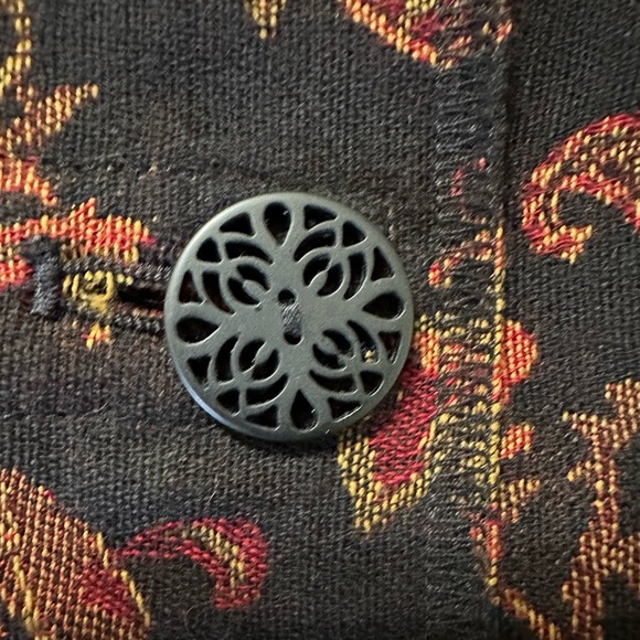 J. Jill Wool Floral Print Ruffle Collar Blazer, Size L - Picture 6 of 9